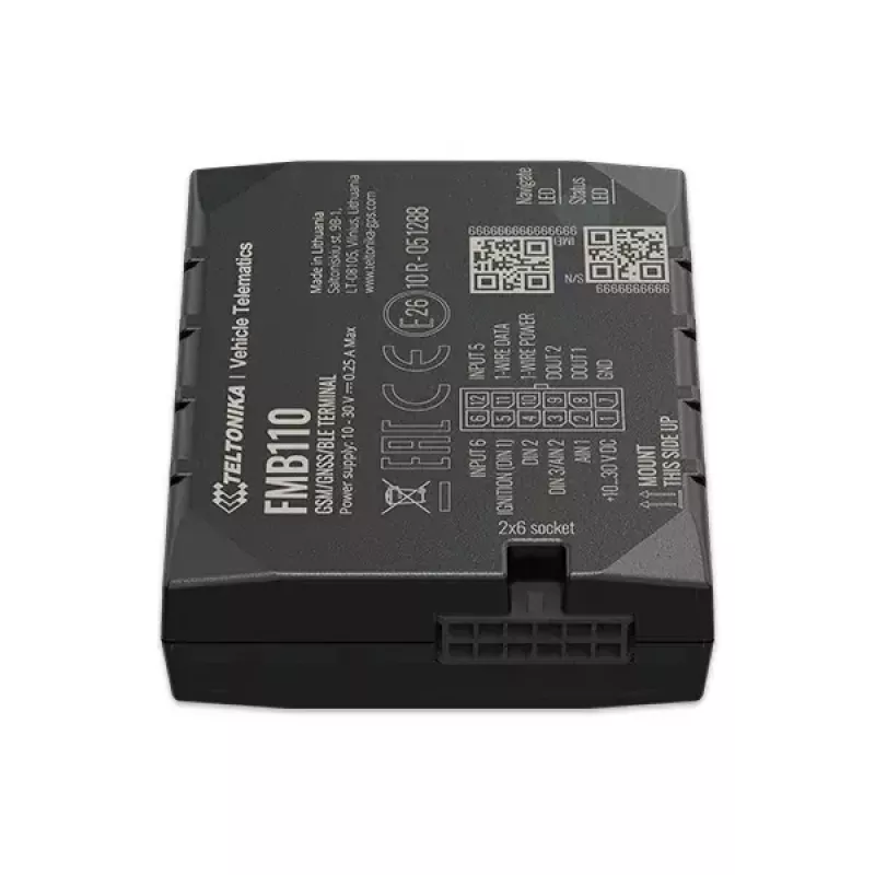 GPS seklys Teltonika FMB110 automobiliui Juodas Atsparus dulkėms 0,128 GB