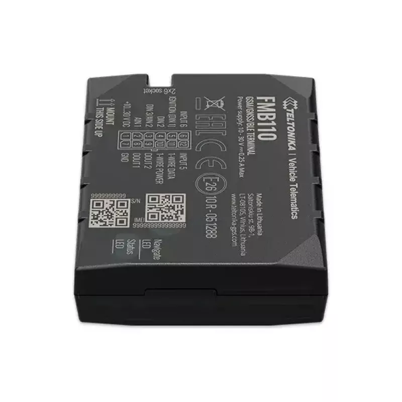 GPS seklys Teltonika FMB110 automobiliui Juodas Atsparus dulkėms 0,128 GB