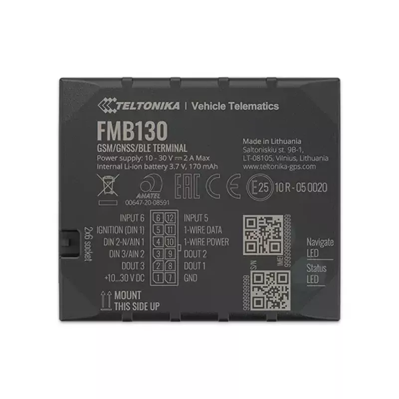 GPS seklys Teltonika FMB130 Automobilinis Juodas