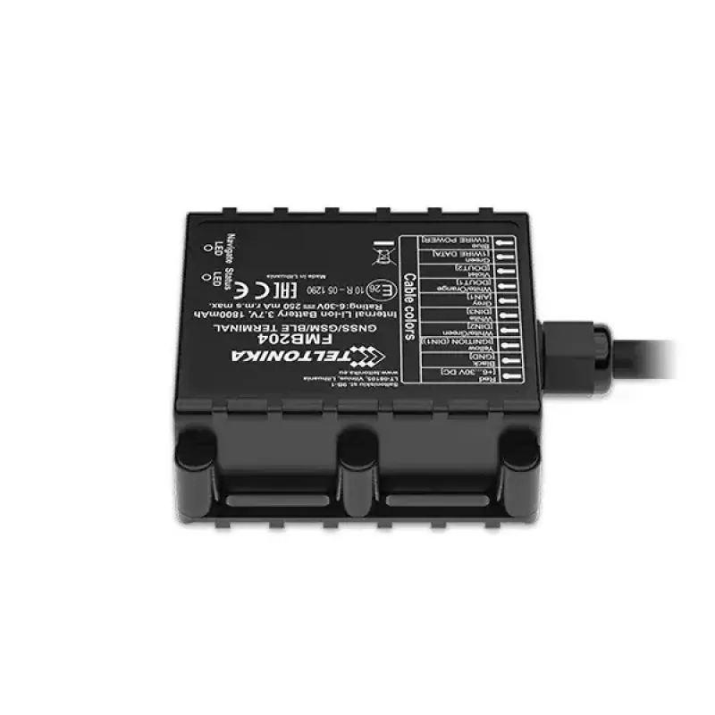 GPS sekiklis Teltonika FMB204 universalus juodas, viena SIM, 1800 mAh