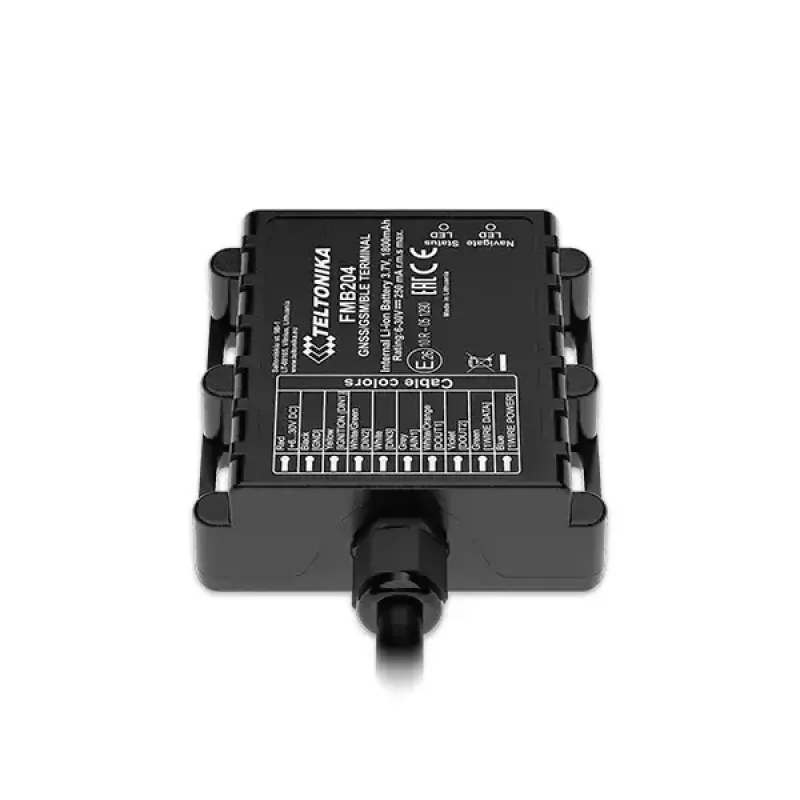 GPS sekiklis Teltonika FMB204 universalus juodas, viena SIM, 1800 mAh