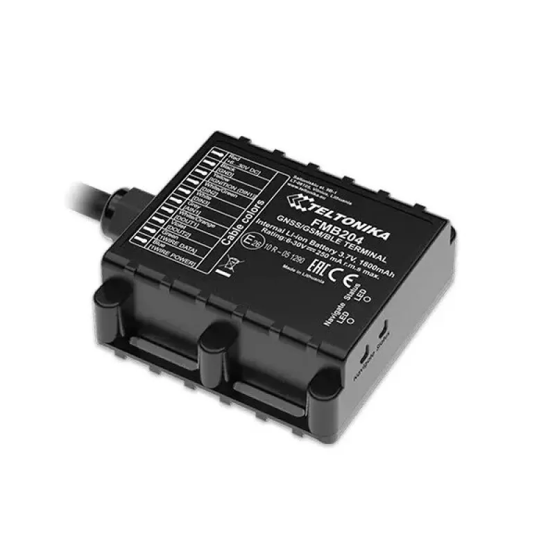 GPS sekiklis Teltonika FMB204 universalus juodas, viena SIM, 1800 mAh