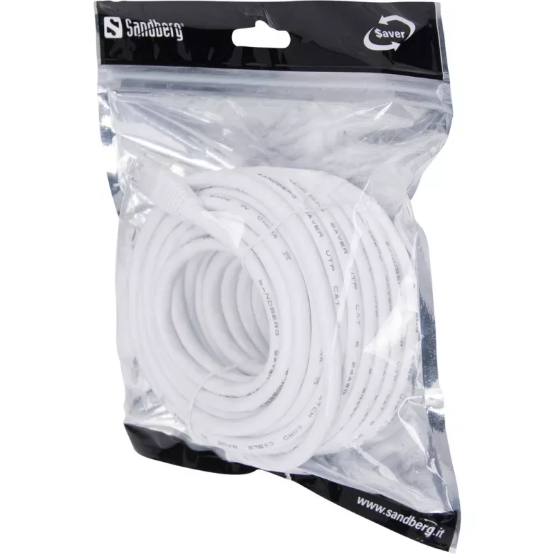 Tinklo kabelis Sandberg UTP Cat6 10m RJ-45 baltas