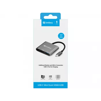 Sandberg USB-C mini dokas HDMI+USB