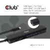 CLUB3D USB-C 7 viename šakotuvas HDMI 4K60Hz SD TF kortelių lizdas 2x USB A USB-C PD RJ45 veikia su Thunderbolt 3