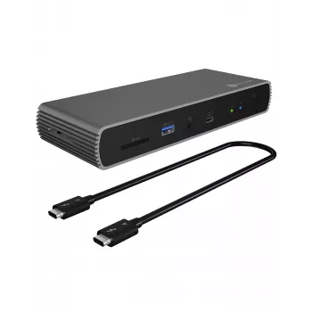 ICY BOX IB-DK8801-TB4 laidinis Thunderbolt 4 antracitas, juodas