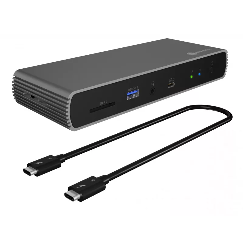 ICY BOX IB-DK8801-TB4 laidinis Thunderbolt 4 antracitas, juodas