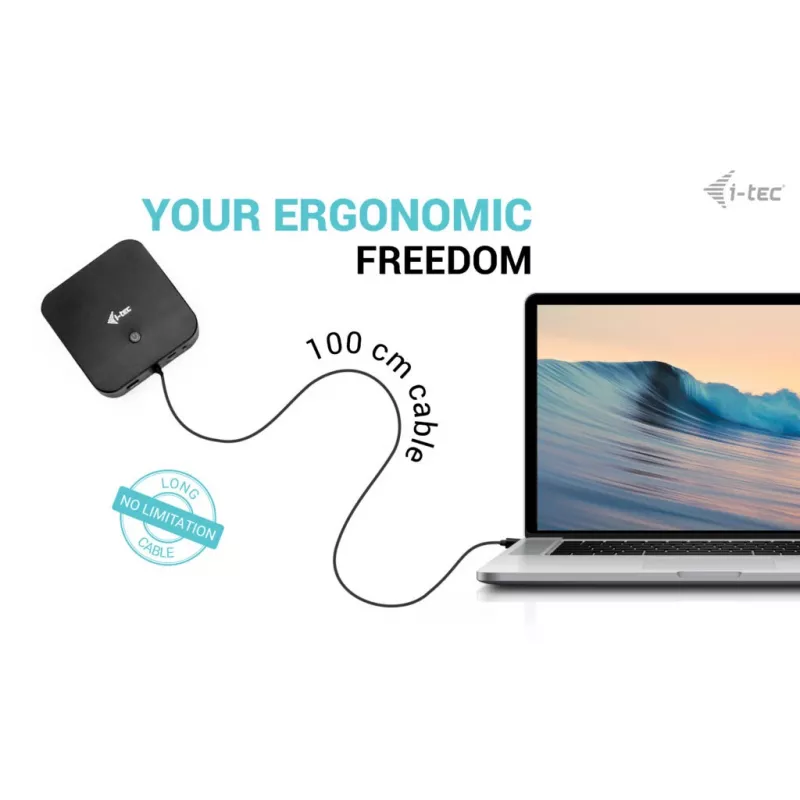 i-tec USB-C HDMI Dual DP prijungimo stotelė su 100 W maitinimo tiekimu