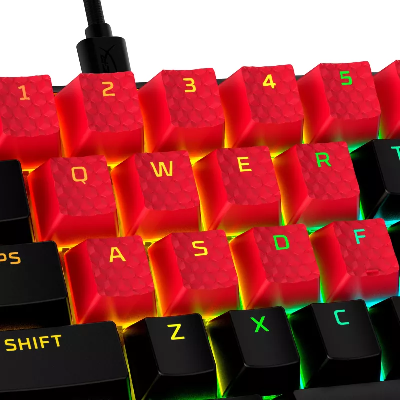 HyperX Rubber Keycaps - Žaidimų priedų rinkinys - Raudona (US išdėstymas)