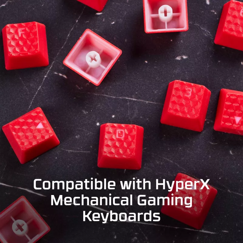 HyperX Rubber Keycaps - Žaidimų priedų rinkinys - Raudona (US išdėstymas)