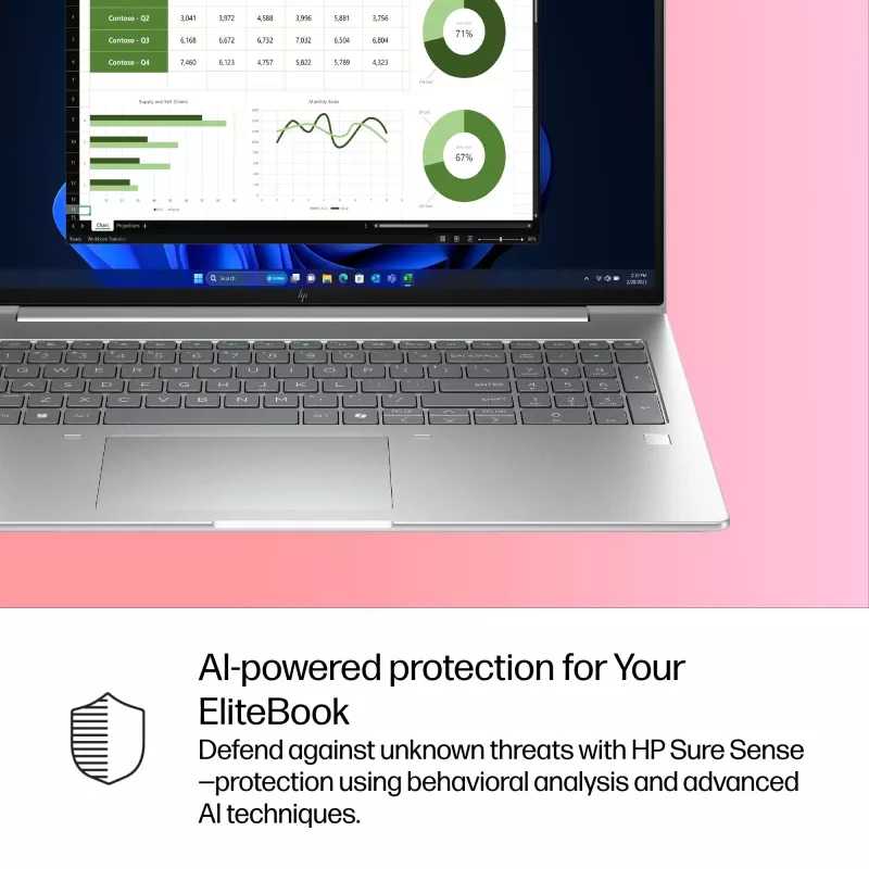HP EliteBook 6 G1i AI Intel Core Ultra 5 225U nešiojamasis kompiuteris 40,6 cm (16 colių) WUXGA 24 GB DDR5-SDRAM „Wi-Fi 7“ (802.11be) „Windows 11 Pro“ AI kompiuteris sidabrinis