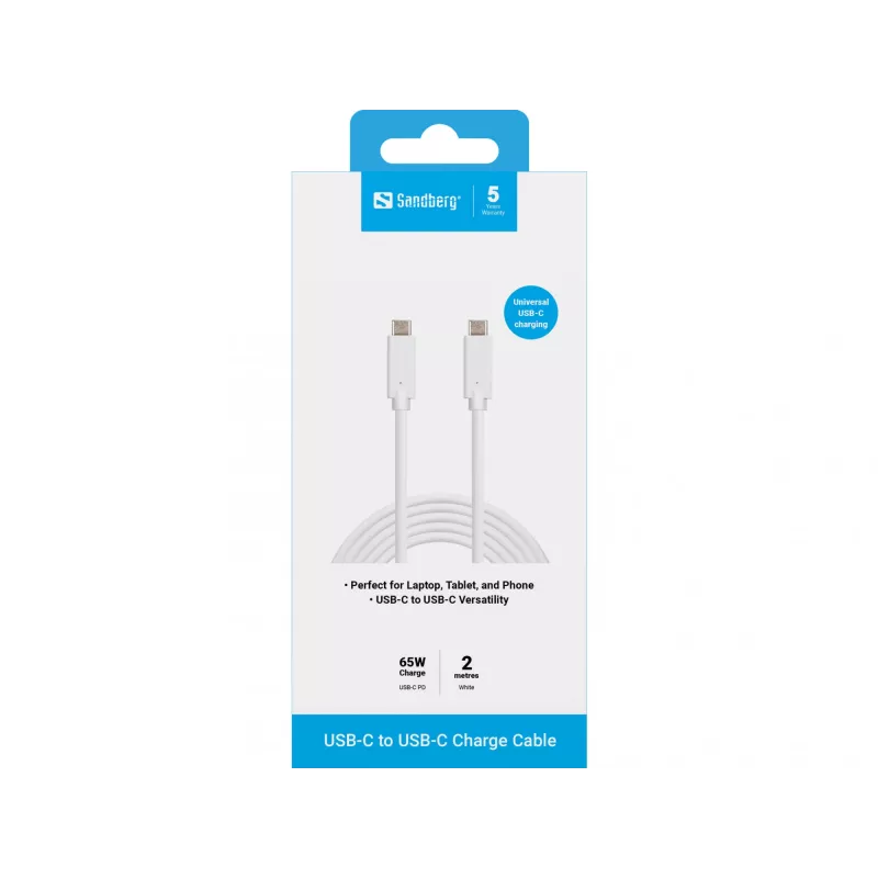 USB-C įkrovimo laidas Sandberg 136-17 2M 65W