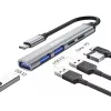 Sandberg USB-C į 3xUSB-A+2xUSB-C SAVER USB 3.2 Gen 1 Pilkas Aliuminis