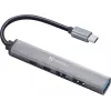 Sandberg USB-C į 3xUSB-A+2xUSB-C SAVER USB 3.2 Gen 1 Pilkas Aliuminis