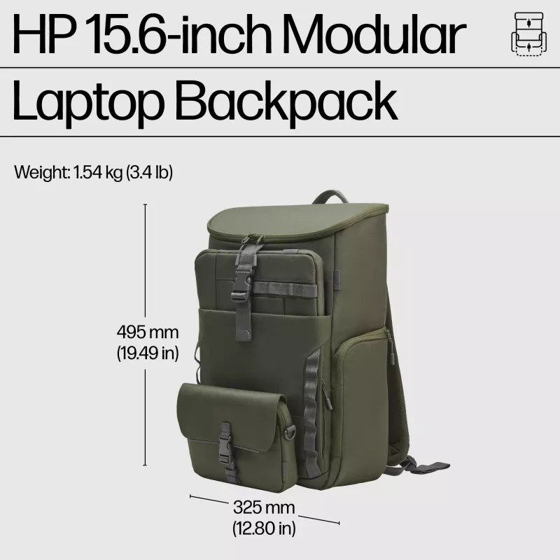 Kuprinė HP 15,6 col. modulinė nešiojamojo kompiuterio kuprinė Maksimalus ekrano dydis 39,6 cm Svoris 1,54 kg