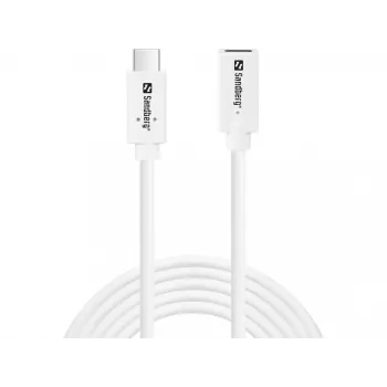 Sandberg USB-C į USB-C laidas 2 m 100 W USB 3.2 Gen 2, baltas
