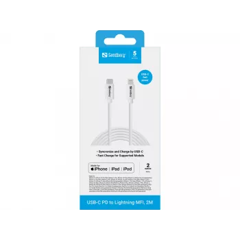 Sandberg USB-C PD prie Lightning MFI 2M laidas 2m Lightning USB C
