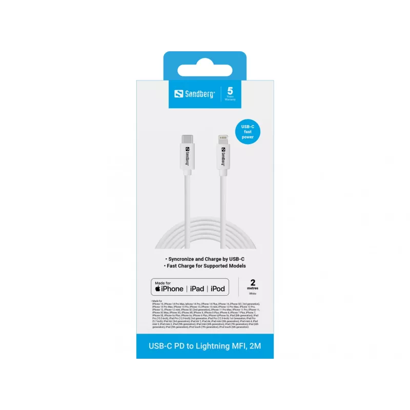 Sandberg USB-C PD prie Lightning MFI 2M laidas 2m Lightning USB C