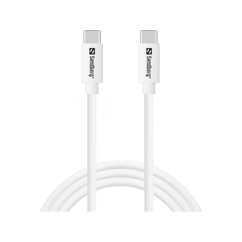 Sandberg USB-C USB-C 65W 1M SAVER, 1 m, USB C, USB C, USB 2.0, balta