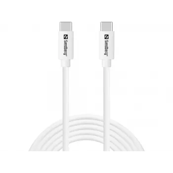 Sandberg USB-C USB-C 65W 2M SAVER, 2 m, USB C, USB C, USB 2.0, White