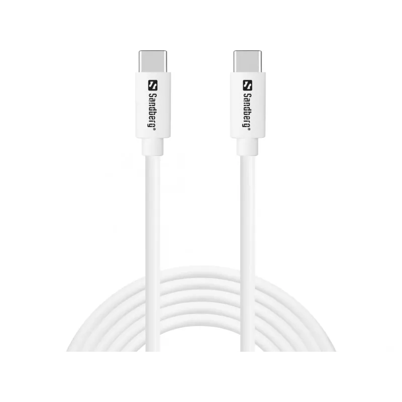 Sandberg USB-C USB-C 65W 2M SAVER, 2 m, USB C, USB C, USB 2.0, White