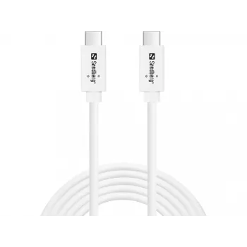 Sandberg USB-C>C USB 3.1 G2 100W 2M laidas baltas