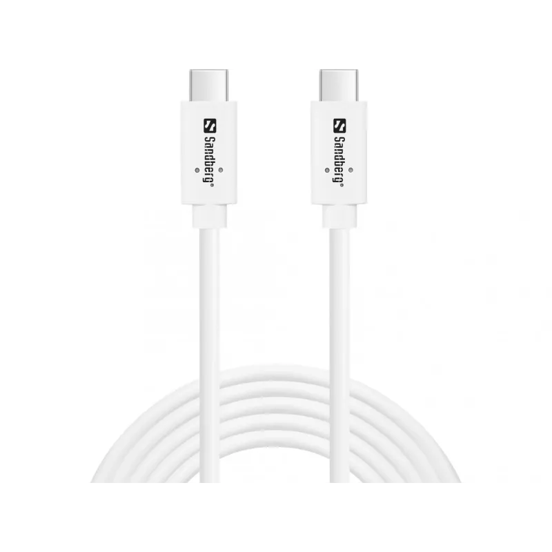 Sandberg USB-C>C USB 3.1 G2 100W 2M laidas baltas