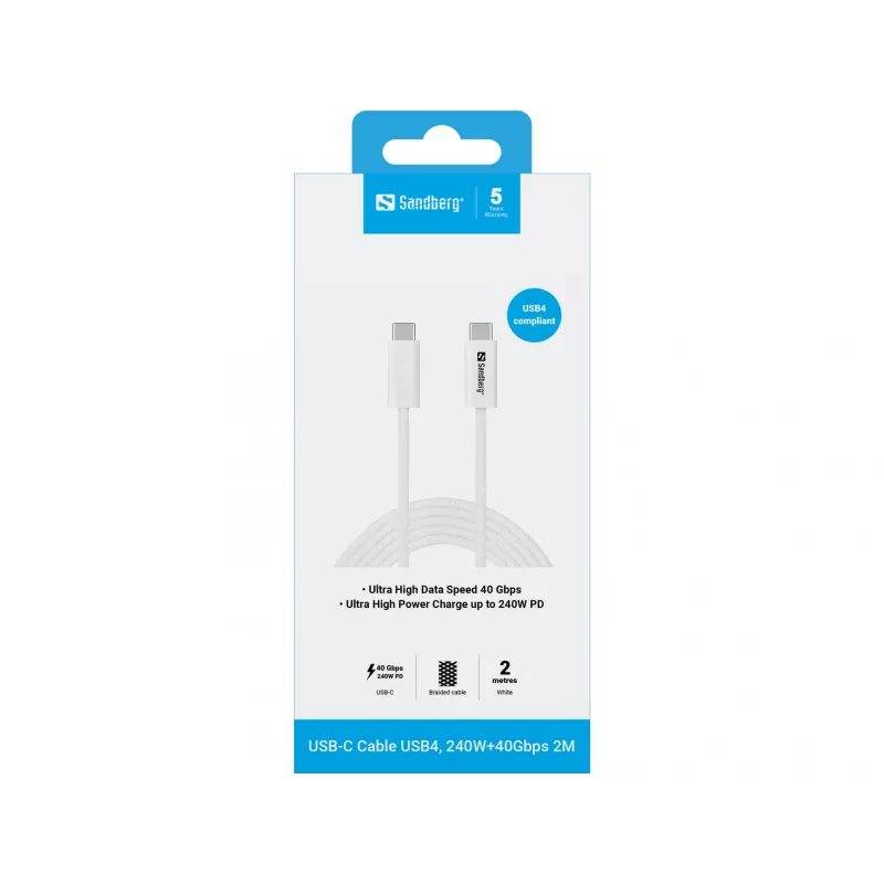 Laidas Sandberg USB-C>C USB4 240W 40Gbps 2M