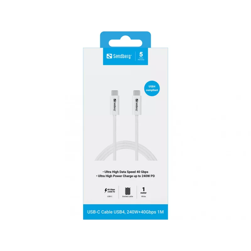 Laidas Sandberg USB-C>C USB4 240W 40Gbps 1M