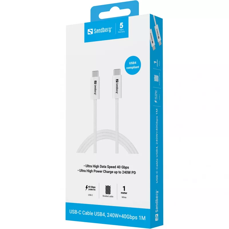 Laidas Sandberg USB-C>C USB4 240W 40Gbps 1M