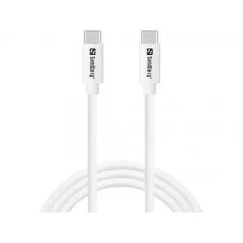 Sandberg USB-C įkrovimo laidas 1M, 65W, 1 m, USB C, USB C, USB 3.2 Gen 1 (3.1 Gen 1), Baltas