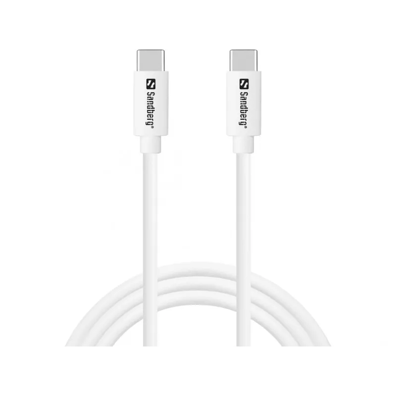 Sandberg USB-C įkrovimo laidas 1M, 65W, 1 m, USB C, USB C, USB 3.2 Gen 1 (3.1 Gen 1), Baltas