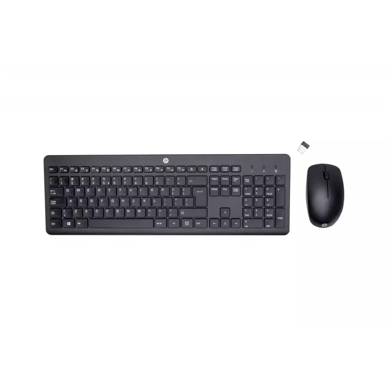 Belaidės pelės ir klaviatūros rinkinys HP 230 pilno dydžio juodos spalvos