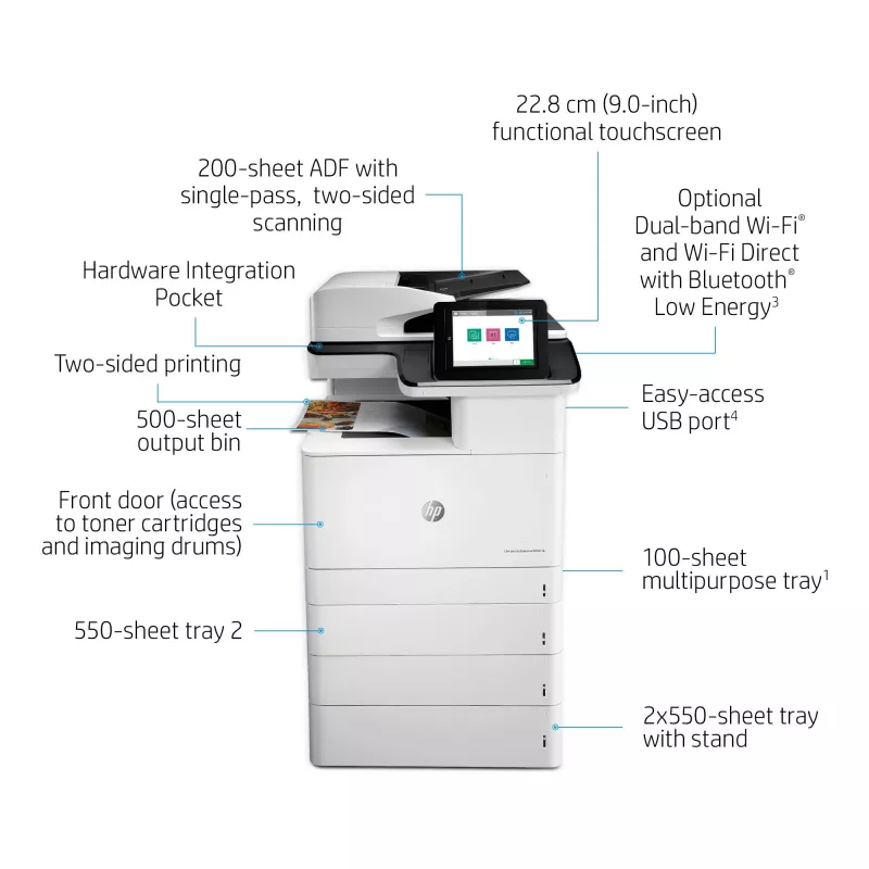HP Color LaserJet Enterprise MFP M776dn, Laser, spalvota spauda, 1200 x 1200 DPI, A3, tiesioginė spauda, juoda, balta