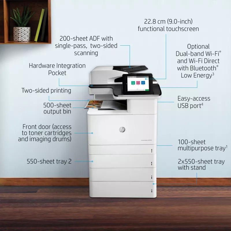 HP Color LaserJet Enterprise MFP M776dn, Laser, spalvota spauda, 1200 x 1200 DPI, A3, tiesioginė spauda, juoda, balta