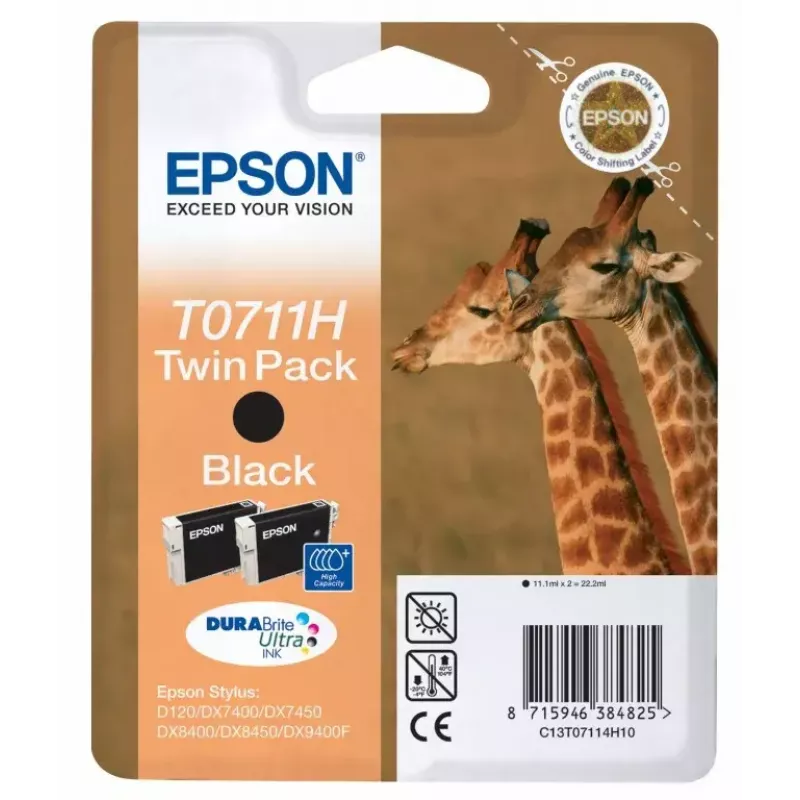 Epson Giraffe Twinpack Juoda T0711H DURABrite Ultra Ink