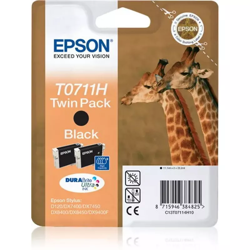 Epson Giraffe Twinpack Juoda T0711H DURABrite Ultra Ink