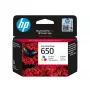 HP 650 trijų spalvų Originali „Ink Advantage“ rašalinė kasetė, žalsvai mėlyna, rausvai raudona, geltona, 1 vnt., 200 puslapių