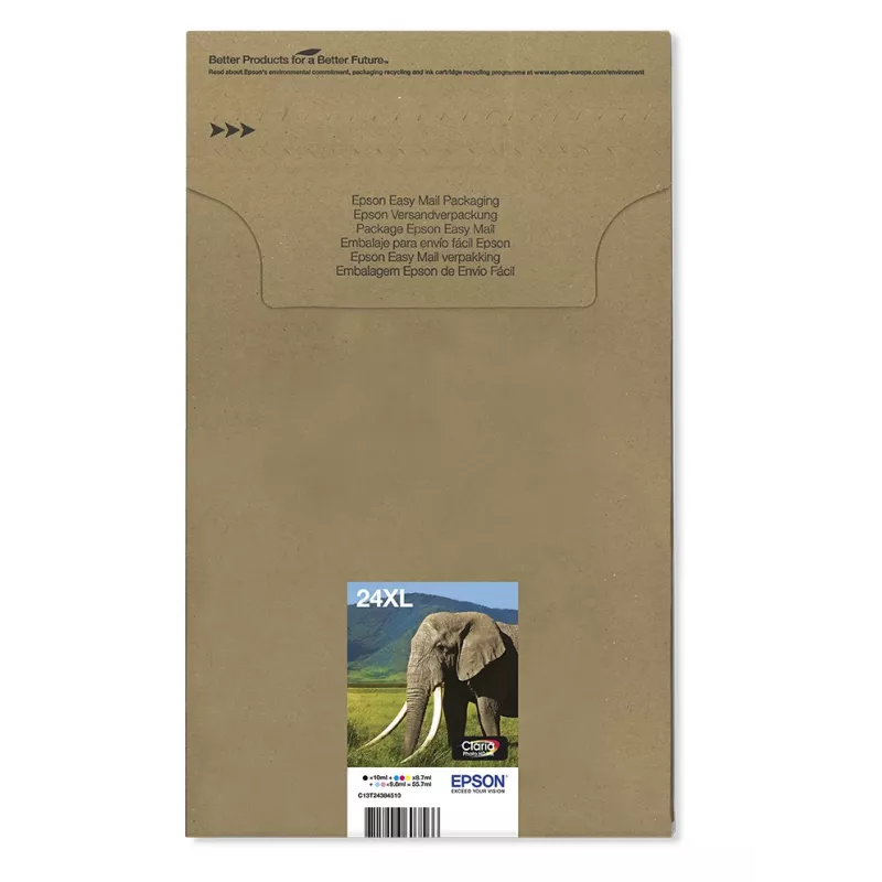 Epson daugialypė pakuotė 6 spalvų 24XL EasyMail, juoda, žydra, šviesiai žydra, purpurinė, šviesiai purpurinė, geltona, Epson, didelės (XL) talpos, 10 ml, 8,7 ml, 55,7 ml