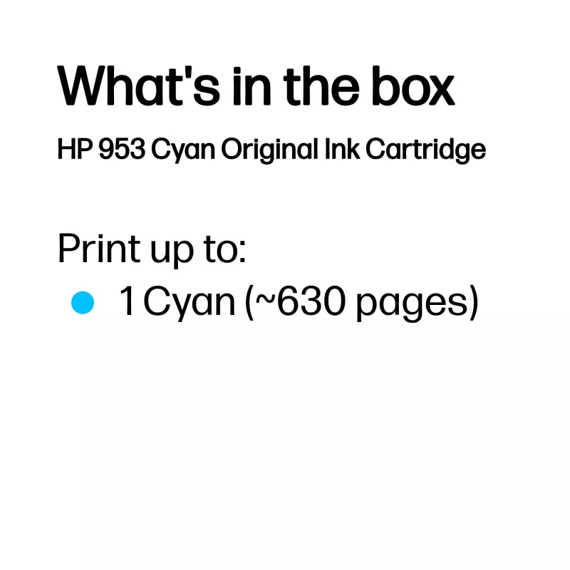 HP 953 žydra kasetė 630 puslapių