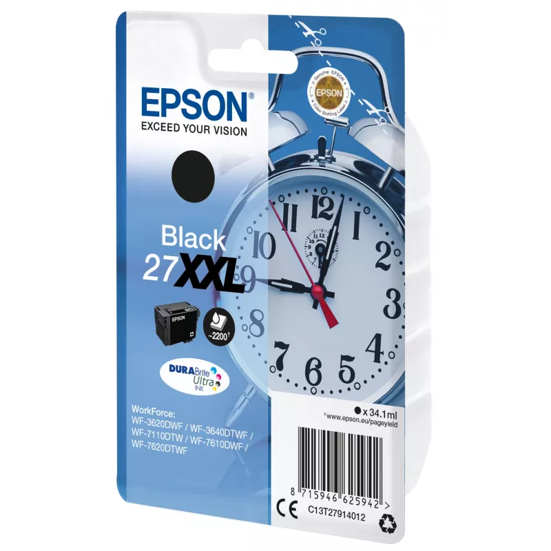 Epson Žadintuvas Vienos pakuotės Juodas 27XXL DURABrite Ultra Rašalas