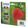 „Epson Strawberry“ daugialypė pakuotė 4 spalvų rašalas 29 Claria Home, juoda, žydra, purpurinė, geltona, 5,3 ml, 3,2 ml, 1 vnt., 175 puslapiai, Daugialypė pakuotė