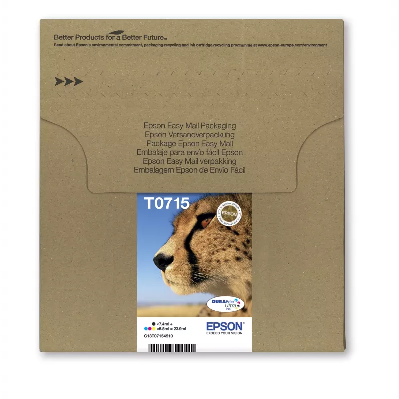 Epson Multipack 4-colours T071 EasyMail, Standard Yield, Juoda, Žydra, Magenta, Geltona, 7.4 ml, 5.5 ml, 1 vnt., Multi pack