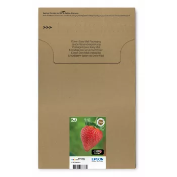 Epson Strawberry Multipack 4 spalvų 29 EasyMail, standartinė talpa, juoda, žydra, purpurinė, geltona, 5,3 ml, 3,2 ml, 1 vnt., kelių pakuotė