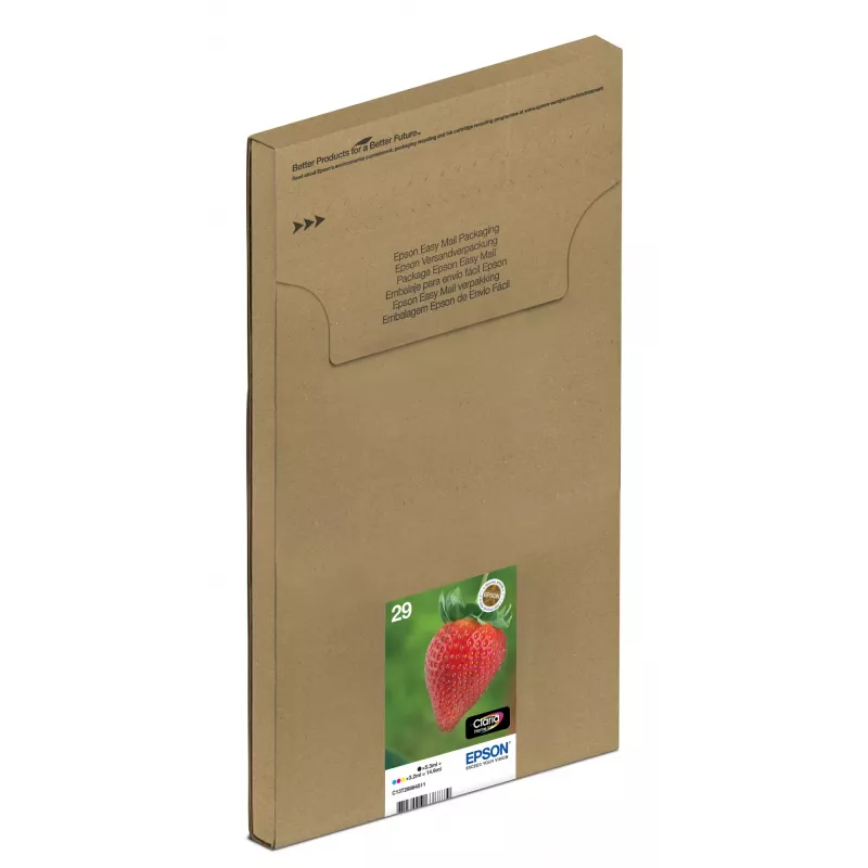 Epson Strawberry Multipack 4 spalvų 29 EasyMail, standartinė talpa, juoda, žydra, purpurinė, geltona, 5,3 ml, 3,2 ml, 1 vnt., kelių pakuotė