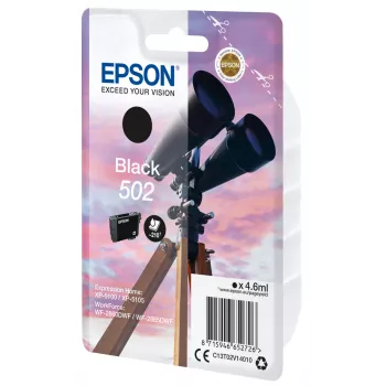 Epson Singlepack Juoda 502 Ink, Standard Yield, Juoda, pigmentinis rašalas, 4.6 ml, 1 vnt., 210 puslapių