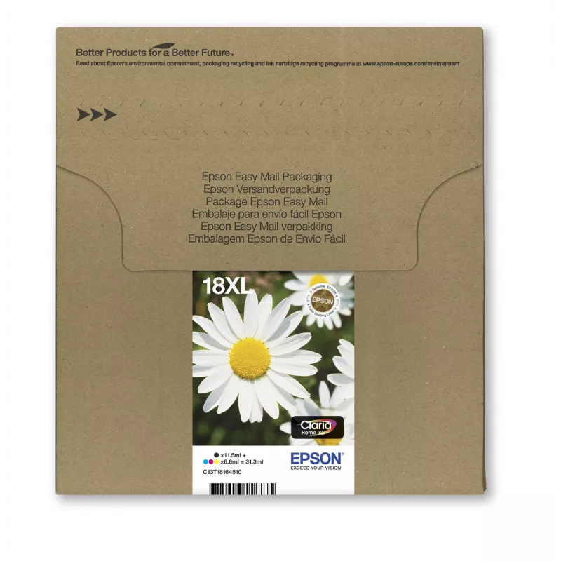 Epson Daisy Multipack 4-colours 18XL EasyMail, High (XL) Yield, Juoda, Žydra, Magenta, Geltona, 11.5 ml, 6.6 ml, 1 vnt., Multi pack