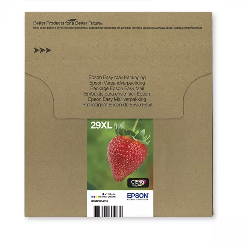 Epson Strawberry daugiapakas 4 spalvų 29XL EasyMail, didelės talpos (XL), juoda, žydra, purpurinė, geltona, 11,3 ml, 6,4 ml, 1 vnt., kelių pakuotė