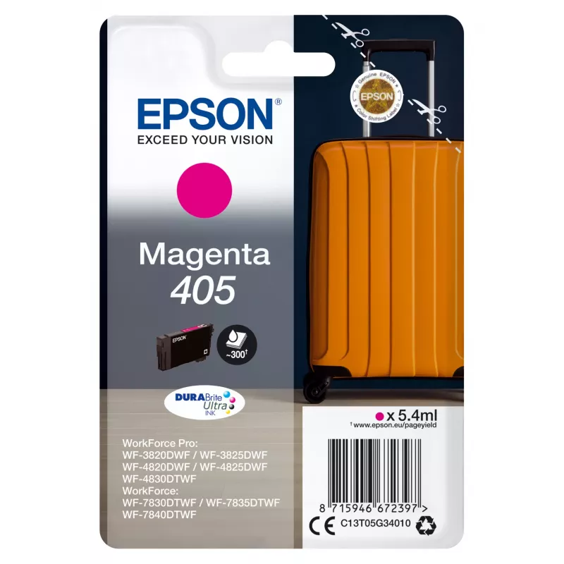 Epson 405 rašalo kasetė 1 vnt. Originali standartinės talpos purpurinė
