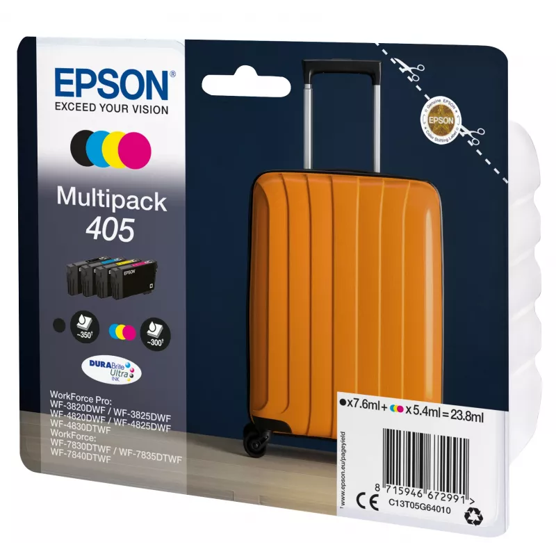 Epson 405 rašalo kasetė 1 vnt. Originali standartinės talpos juoda, žalsvai mėlyna, purpurinė, geltona